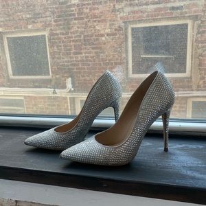 Aqua Sparkle Heels from Bloomingdale’s in size 8.5.